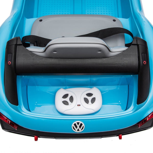 English Elm 12v Licensed Volkswagen Beetle Ride on Car with Remote Control and Suspension for Kids Blue W1578P418192