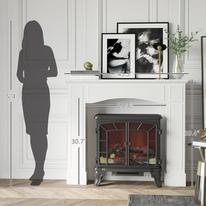 English Elm HOMCOM Elegant MDF Fireplace Mantel Surround with Decorative Pattern, 45.25" Top, 66 lb Capacity White W2225P217257