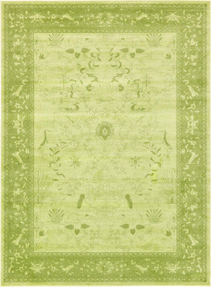 Unique Loom La Jolla Floral Machine Made Floral Rug Light Green, Green/Light Green 7' 10" x 11' 0"