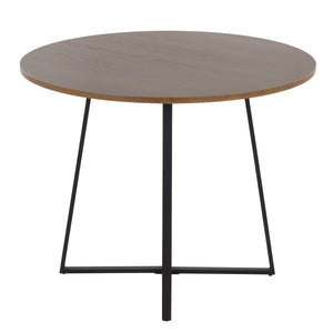 English Elm Cosmo Canary Dining Table: Elegant Black Metal & Walnut Wood Design For Modern Spaces, Seats 4 B202S01118