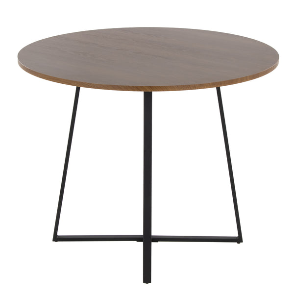 English Elm Cosmo Canary Dining Table: Elegant Black Metal & Walnut Wood Design For Modern Spaces, Seats 4 B202S01118