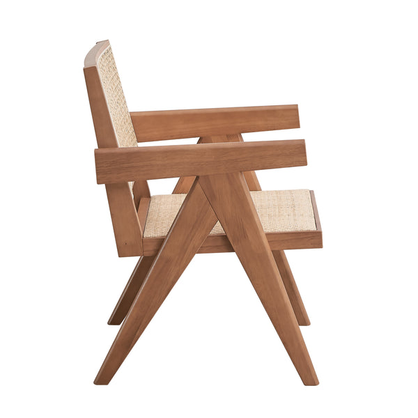 English Elm Casual Rattan Accent Chair 24"W x 26"D Mid-Century Natural Finish Compact Stylish Seating for Home B2741P333932