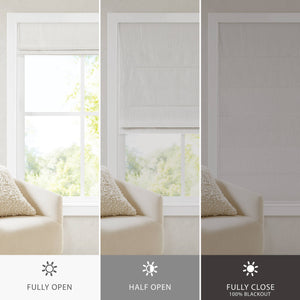 JLA Home Madison Park - Total Blackout Cordless Roman Shade for Bedrooms and Nurseries — Complete Light Control, Safe Operation, Sleek Design White MP40-8656