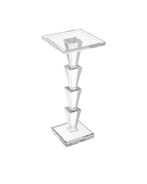 Currey & Company Tiana Drinks Table - Elegant Geometric Crystal Design For Glamorous Living Spaces & Upscale Entertaining Clear Optic Crystal 3000-0319-currey-company