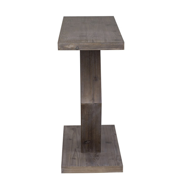 English Elm U_Style Modern Console Table With Hollow Hexagon Legs & Fir Veneer Finish For Entryway Elegance N711P241272A-GIGA
