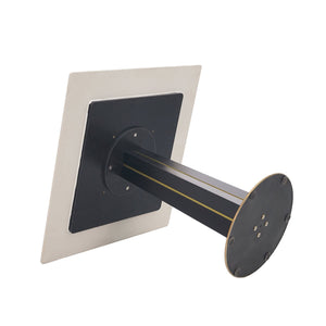 English Elm Modern Square Negotiation Table - 85Cm White Sintered Stone Top, Black Legs & Gold Base For Versatility W1535S00591