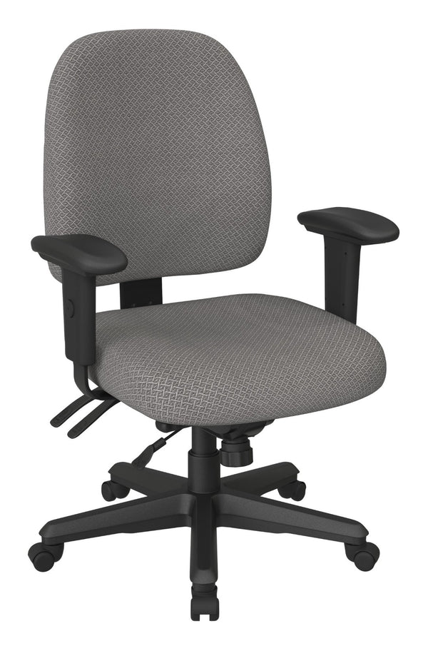 OSP Home Furnishings Ergonomics Chair with Lumbar Support Adjustable Arms and Greenguard Certified Comfort Flint 43808-107
