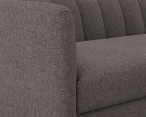 Sunpan BIRRIT Sofa - Contemporary Alaska Hedgehog Brown Couch with Durable Performance Fabric & Tufted Detail 110707