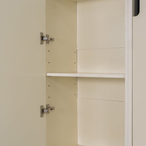 English Elm Queen Murphy Wall Bed Hydraulic Lift Velvet Sofa Built-in Shelves Led Studio Unit Cream LP000392AAA