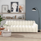 English Elm Ashcroft Furniture - Marcus  Luxury Tight Back Cream Boucle Couch