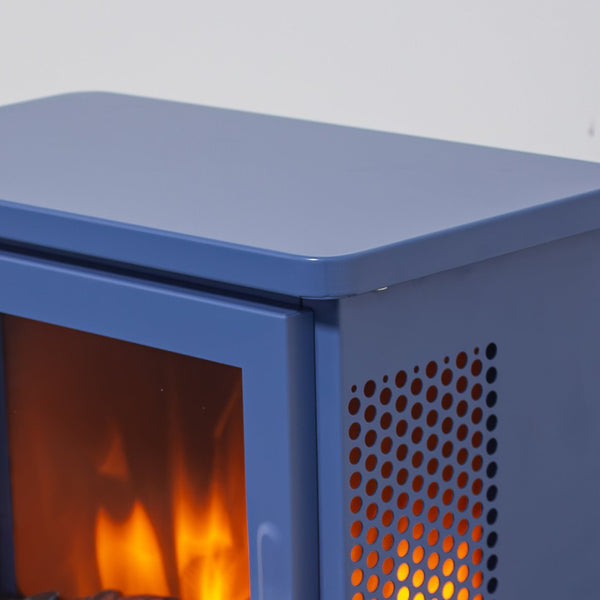 English Elm 18 Inch Freestanding Electric Fireplace Stove with 3d Led Flame and Matte Black Finish W1769P345280