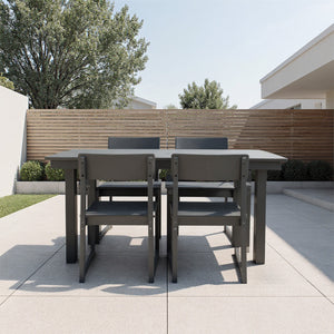 English Elm 5-Piece Eco-Friendly Hdpe Outdoor Dining Set – Weatherproof Table & 4 Armrest Chairs For Comfort W3566S00015