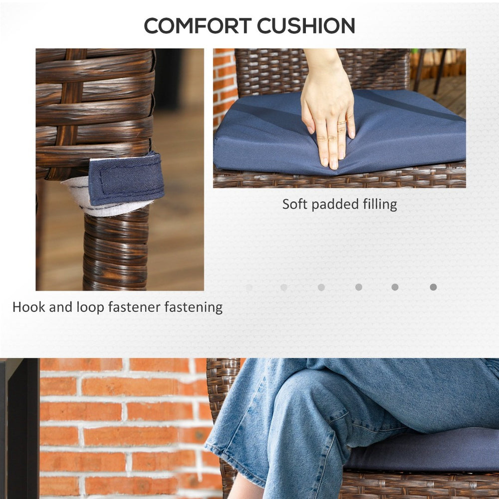 English Elm Outsunny Stackable Pe Rattan Outdoor Dining Chairs, Set Of 2 With Cushions For Stylish Patios W2225P200715-GIGA