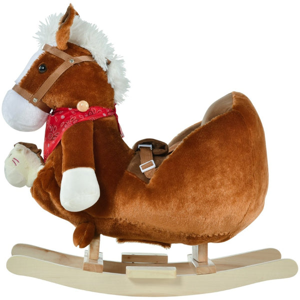English Elm Qaba Giraffe Plush Toddler Rocking Ride on Toy with Sound and Safety Belt W2225P200532