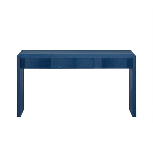 English Elm TREXM Rustic Console Table with Fluted Drawers, Solid Wood Veneer Entryway Table, 60.6"L x 18.9"W Navy N715P290573M