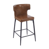 Christopher Knight Home® - Noble House - - 28Inch Counter Height Bar Stools Set Of 2, Modern Bar Upholstered Chairs With Pu Leather, Metal Footrest And Frame For Kitchen Island, Bar Table, Dining Room, Brown