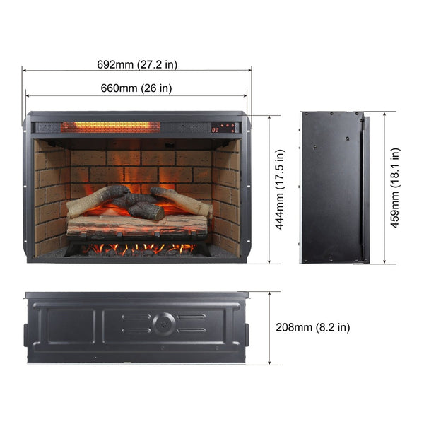English Elm 60 Inch Farmhouse Electric Fireplace Tv Stand with Led Flame and Cabinet Storage W1769S00004