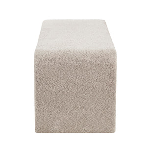 JLA Home INK+IVY - Boucle Modern Waterfall Bench with Textured Bouclé Upholstery, Rounded Corners, Fully Assembled Comfort Beige II105-0567