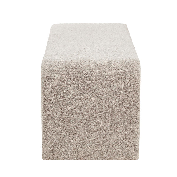 JLA Home INK+IVY - Boucle Modern Waterfall Bench with Textured Bouclé Upholstery, Rounded Corners, Fully Assembled Comfort Beige II105-0567