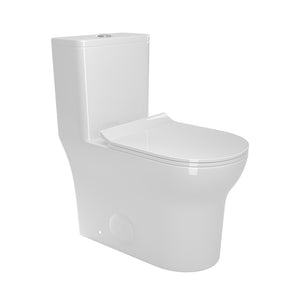 English Elm 1.1/1.6 Gpf Elongated Ceramic One-piece Toilet Skirted Base Comfort Height Soft Close B2724P246930