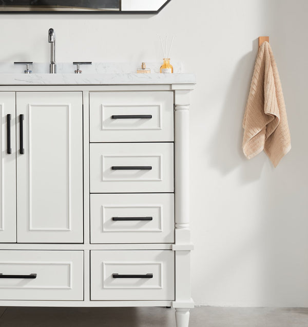 English Elm Fully Assembled 48'' Freestanding Single Bathroom Vanity With Two Handle Sets For Easy Customization W1826P308991