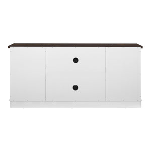 English Elm Multipurpose Sliding Door TV Stand with Built-In 1400W Electric Fireplace, Storage & Cable Management 65" White W1758S00020