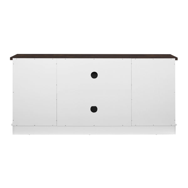 English Elm Multipurpose Sliding Door TV Stand with Built-In 1400W Electric Fireplace, Storage & Cable Management 65" White W1758S00020