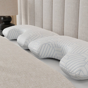 English Elm Bella Curved Memory Foam Pillow with Heat Absorbing Cover for Restful Sleep B337P360167