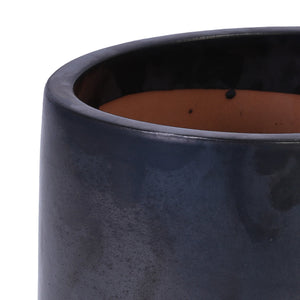 English Elm 3 Pieces Ceramic Flowerpot Set - Handcrafted Antique Gray Planters For Gardens, Patios & Windowsills W3273P321502