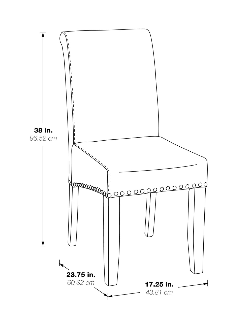 OSP Home Furnishings Parsons Dining Chair Smoke Fabric