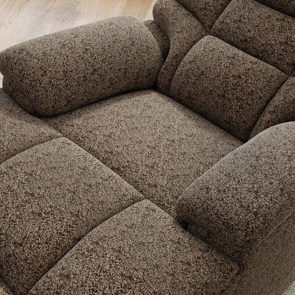 English Elm Swivel Glider Recliner Plush Upholstered Chair for Contemporary Living Rooms Brown B339P422559
