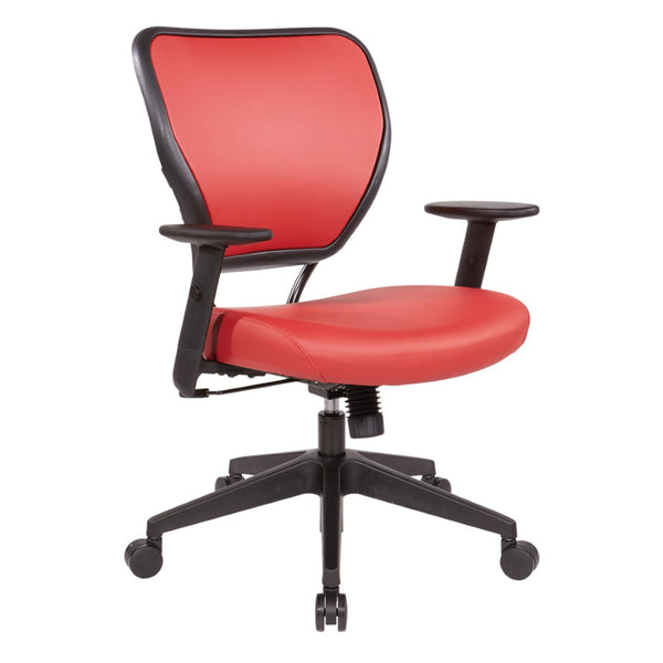 OSP Home Furnishings Silver Ion Antimicrobial Ergonomic Office Chair with Lumbar Support and Adjustable Arms Lipstick 5500D-R100