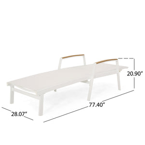 English Elm Christopher Knight Home® - OXTON Chaise Lounge with Breathable Nylon Mesh, Ergonomic Recline and Sleek Low-Profile Design for Comfort White 62753.00WWHIMP2