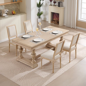 English Elm French Country Dining Chairs Set Of 2 – Elegant Upholstered Square Back, Stylish Comfort For Dining W3426P324534