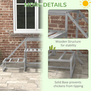 English Elm PawHut Stylish Cat Kennel End Table with Sliding Doors, Steel & Wood Look Pet House with Cushion Gray W2225P173777