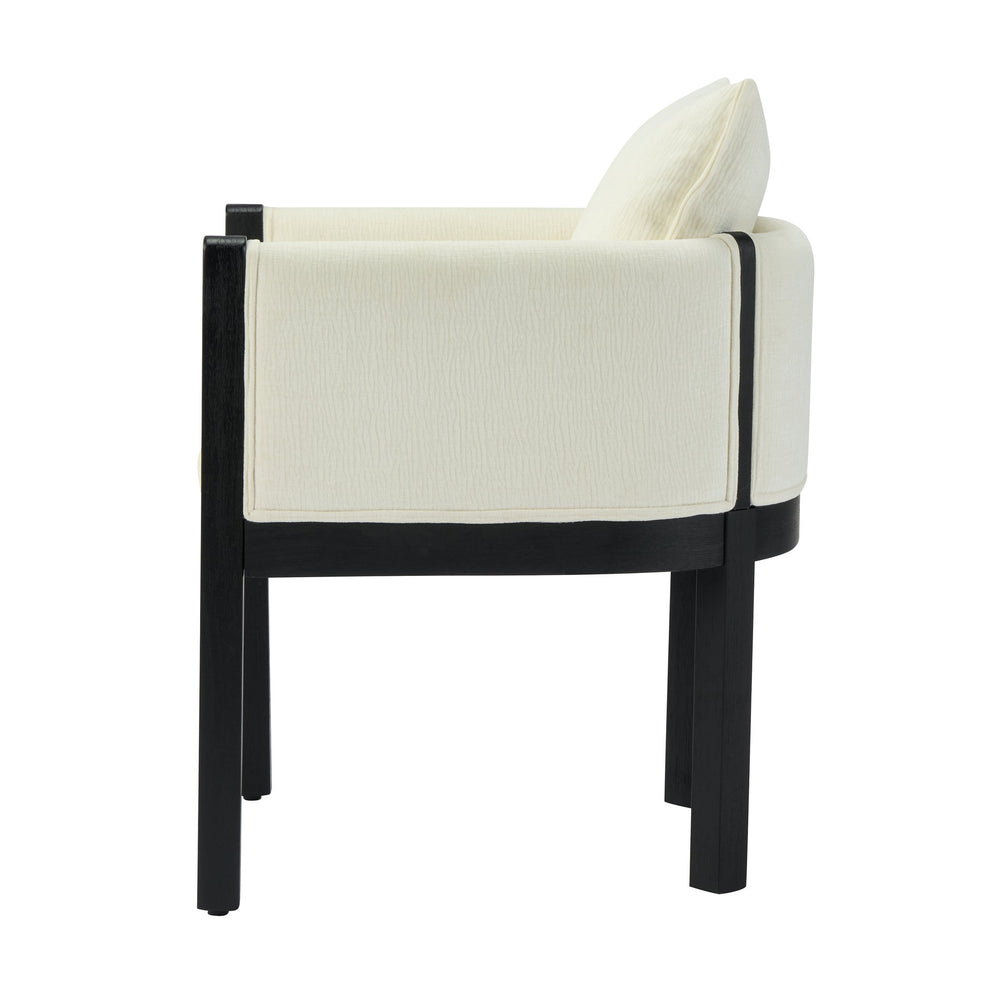 English Elm Christopher Knight Home® - Linen Upholstered Armchair Set Of 2 – Elegant White Chairs With Black Rubber Wood Legs For Modern Spaces N768P305168B