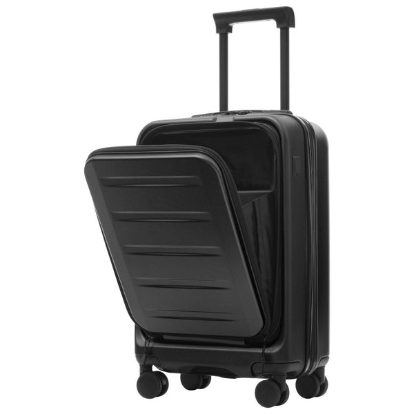 English Elm Luggage 5 Piece Hardside Abs Set with Front Access Carry on and Tsa Spinner Wheels Black N732P391544B