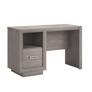 English Elm Desk, Space-Saving Medium Grey Finish With Storage Drawer & Cable Management For Home Office Use B356P354414