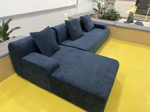 English Elm Cloud boneless sofa with anti-slip base, memory foam deep-seat modular sleeper, storage pocket comfort Dark Blue W861S00014