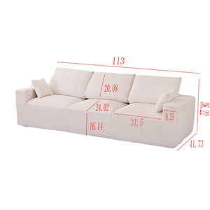 English Elm Boneless U-Shaped Modular Cloud Couch Sofa - 113" Corduroy Sleeper, No Assembly, Stylish Comfort W3401S00008