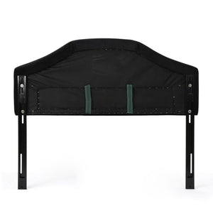 English Elm Tufted Queen Headboard with Nailhead Trim Solid Wood Frame Adjustable Iron Legs Black 57875.00NVLTBLK