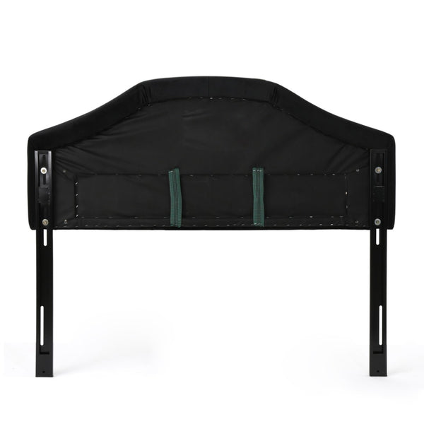 English Elm Tufted Queen Headboard with Nailhead Trim Solid Wood Frame Adjustable Iron Legs Black 57875.00NVLTBLK