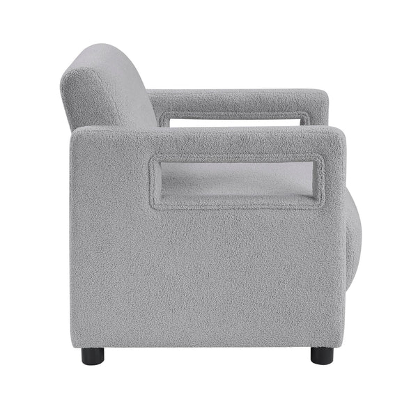English Elm Luxury Modern Boucle Accent Chair with Plywood Frame, Pocket Coil Support, Foam Padding, 300lb Capacity Gray 30 L x 25 W x 19.5 H B011P304427