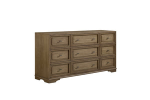 English Elm Hickory Veneer Nine Drawer Dresser with Felt and Cedar Lining for Master Bedroom B2699P439937