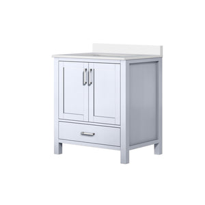 English Elm White 30" Bath Vanity with Cultured Marble Top, Solid Wood Frame, Soft-Close Drawer & Spacious Storage B2731P258995