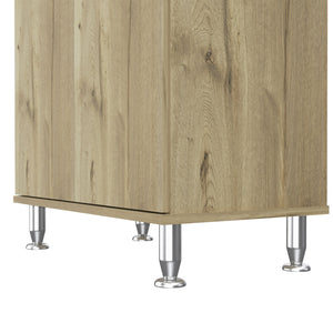 English Elm Bay Pantry Two-Door Cabinet with Drawer, Adjustable Metal Legs, Spacious Countertop & Hutch Beige 38 L x 18 W x 8 H B128P148868