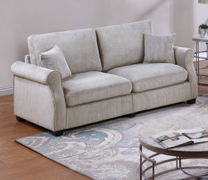 English Elm Contemporary Corduroy Sofa and Loveseat Set with Wooden Legs for Living Room B011S02181