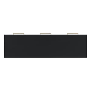 English Elm U_STYLE Elegant Console Table with Three Drawers, Long Slim Entryway Table for Hallway & Foyer Storage Black N711P175776B