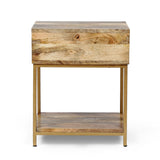 Christopher Knight Home® - Noble House - Watts Handcrafted Boho Mango Wood Nightstand, Natural