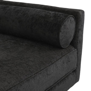 English Elm Chaise Lounge Mid-century Polyester Upholstered Birch Wood Legs Living Room Accent 68108.00BLK